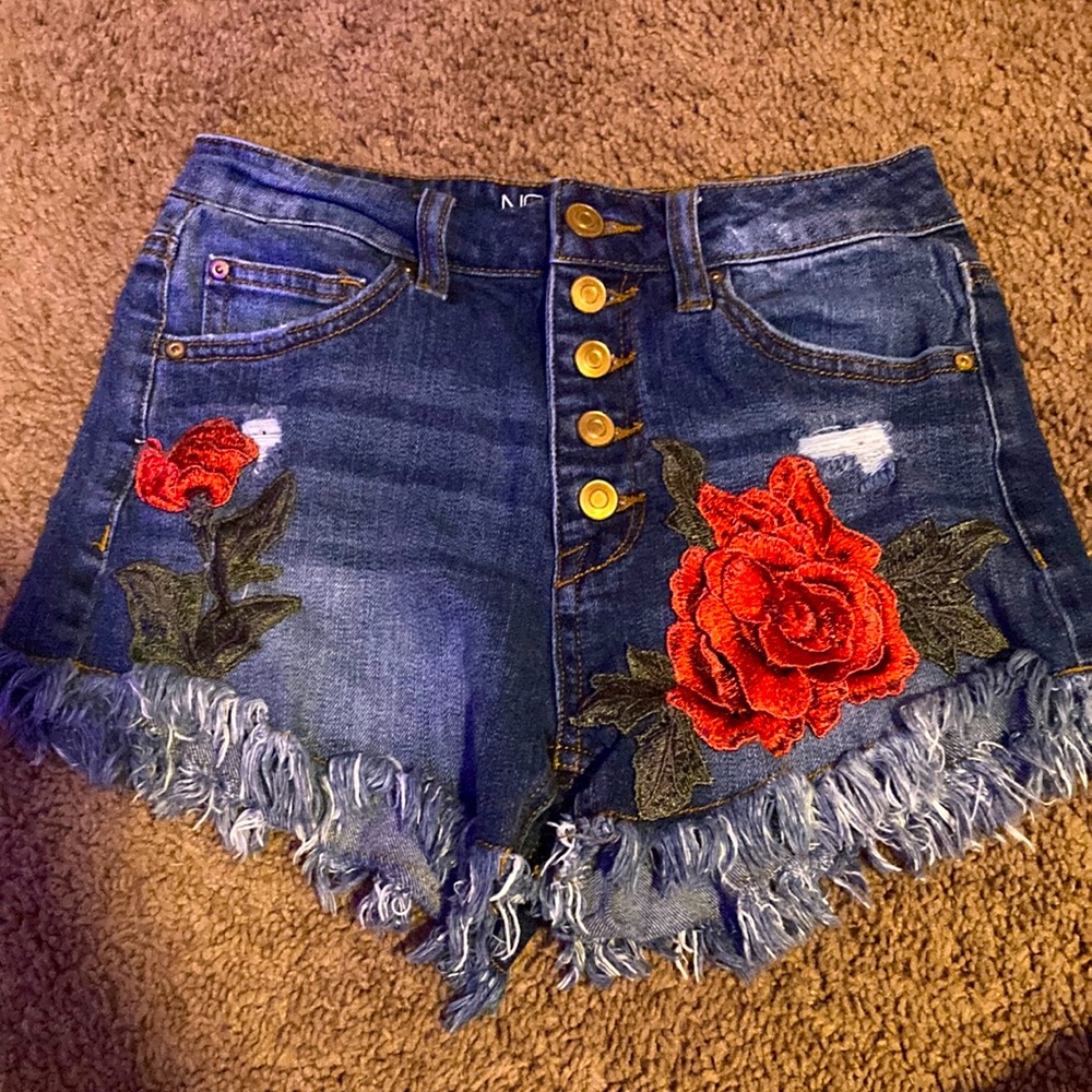 Flower high rise shorts